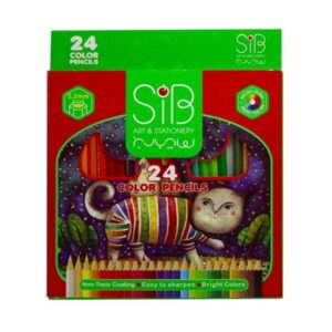مداد رنگی 24 رنگ جعبه مقوا سیب